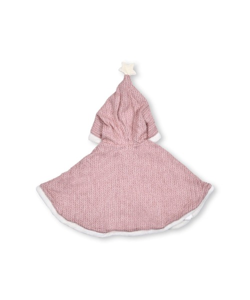 SLAP SLIP BABY(スラップスリップベビー)の「SLAPSLIPBABY/手袋パッチ星モチーフケーブル編み裏ボアマントベビー(50~90cm)(ポンチョ・キッズ・ピンク/オフホワイト・ONESIZE)」の19枚目の写真