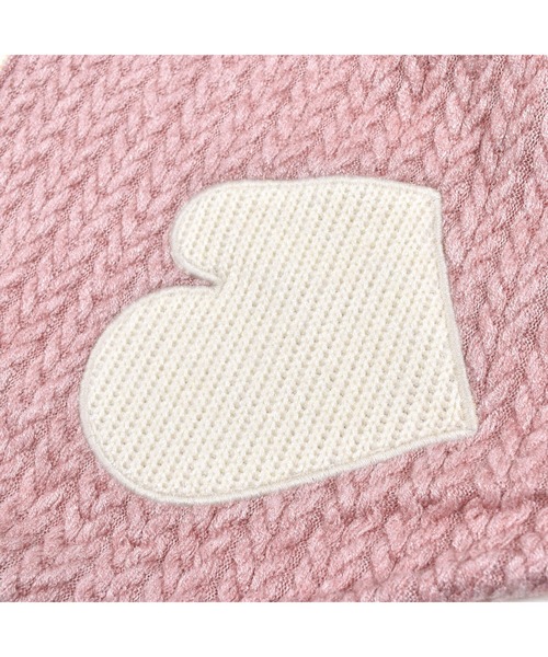 SLAP SLIP BABY(スラップスリップベビー)の「SLAPSLIPBABY/手袋パッチ星モチーフケーブル編み裏ボアマントベビー(50~90cm)(ポンチョ・キッズ・ピンク/オフホワイト・ONESIZE)」の14枚目の写真