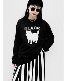 Cat print over long sleeve T-shirt / キャットプリントオーバーロンT(Ai select)