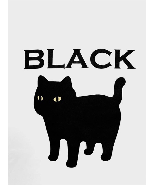 LVEU.(ラブユ.)の「Cat print over long sleeve T-shirt / キャットプリントオーバーロンT(Ai select)(Tシャツ/カットソー・レディース・ブラック/ホワイト・FREE)」の14枚目の写真