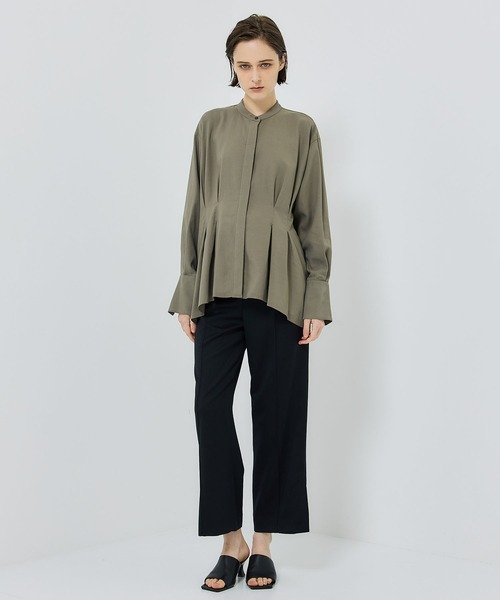 city（シティ）の「【CITY】ウエストタックオーバーシャツ（シャツ/ブラウス・レディース・ホワイト/ネイビー/カーキ・FREE）」の14枚目の写真