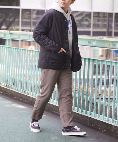 CIAOPANIC TYPY（チャオパニックティピー）の「□【OSORO】AIRTECHノーカラー中綿ブルゾン（ノーカラージャケット・メンズ・ブラック/カーキ・M/S/L）」の8枚目の写真