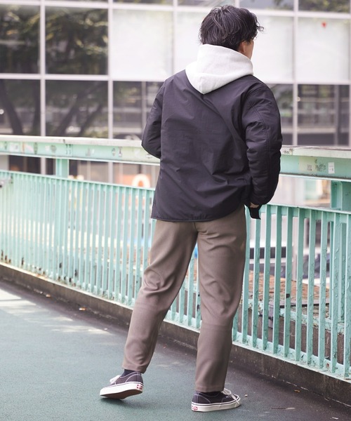CIAOPANIC TYPY（チャオパニックティピー）の「□【OSORO】AIRTECHノーカラー中綿ブルゾン（ノーカラージャケット・メンズ・ブラック/カーキ・M/S/L）」の10枚目の写真