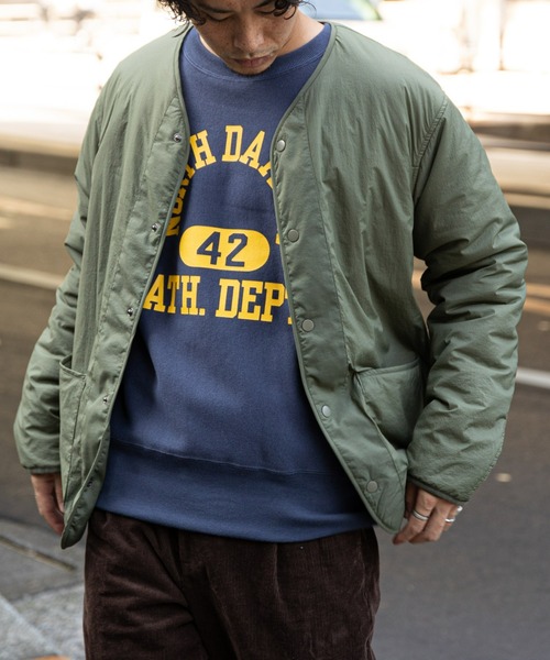 CIAOPANIC TYPY（チャオパニックティピー）の「□【OSORO】AIRTECHノーカラー中綿ブルゾン（ノーカラージャケット・メンズ・ブラック/カーキ・M/S/L）」の20枚目の写真