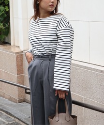 Brownie（ブラウニー）の「Brownie ボーダーミニ裏毛プルオーバー（スウェット・レディース）」