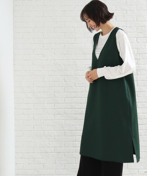 SHOO・LA・RUE(シューラルー)の「◆【親子リンク対応/大人カジュアル】体系カバーも叶う!ウール調深Vネックジャンドレ(スカート・レディース・モスグリーン/キャメル/ブラック・04/03/02)」の20枚目の写真