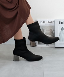 SETUP7 | 【MAISON BREEZE】ヒールポインテッドメタリックチャンキーヒールソックスブーツ SCCH226(ブーツ)