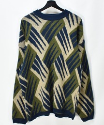 VINTAGE | 【ヴィンテージ古着】90s zip code デザイン アクリルニット(ニット/セーター)