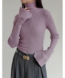 セール】ニット/セーター（パープル/紫色系・タートルネック