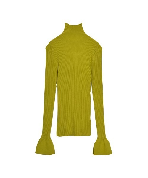 Re:EDIT（リエディ）の「[2025AW COLLECTION][販売枚数3.4万枚突破！][華奢見えが叶う]フレアスリーブハイネックリブニットトップス（ニット/セーター・レディース・ブラック/ベージュ/オレンジ/グリーン/アイボリー/モカ/ホワイト系その他/ダークブラウン/グリーン系その他/ブルー/チャコールグレー/キャメル/ブラック系その他/カーキ/レッド系その他/ベージュ系その他/グリーン系/ラベンダー・MEDIUM/LARGE）」の12枚目の写真