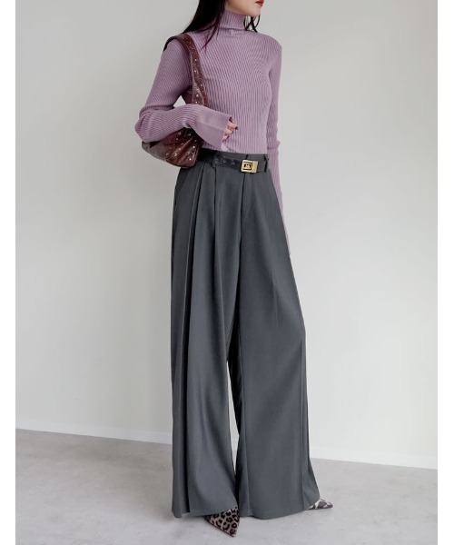 Re:EDIT（リエディ）の「[2025AW COLLECTION][販売枚数3.4万枚突破！][華奢見えが叶う]フレアスリーブハイネックリブニットトップス（ニット/セーター・レディース・ブラック/ベージュ/オレンジ/グリーン/アイボリー/モカ/ホワイト系その他/ダークブラウン/グリーン系その他/ブルー/チャコールグレー/キャメル/ブラック系その他/カーキ/レッド系その他/ベージュ系その他/グリーン系/ラベンダー・MEDIUM/LARGE）」の21枚目の写真