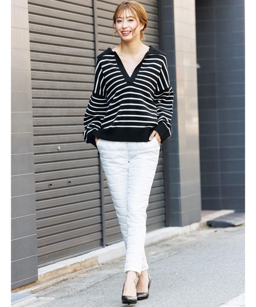 mili an deni(ミリアンデニ)の「中綿キルティングパンツ(その他パンツ・レディース・ベージュ/ブラック/ネイビー/オフホワイト・L/M)」の6枚目の写真