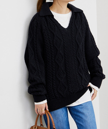 Oldderby Knitwear | 【Oldderby Knitwear/オールドダービーニットウェア】スキッパーアランニット(ニット/セーター)