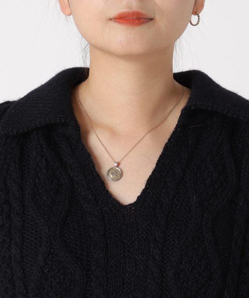 Oldderby Knitwear(オールダービーニットウェア)の「【Oldderby Knitwear/オールドダービーニットウェア】スキッパーアランニット(ニット/セーター・レディース・ネイビー/ブラウン・38)」の14枚目の写真