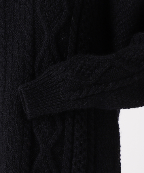 Oldderby Knitwear(オールダービーニットウェア)の「【Oldderby Knitwear/オールドダービーニットウェア】スキッパーアランニット(ニット/セーター・レディース・ネイビー/ブラウン・38)」の19枚目の写真