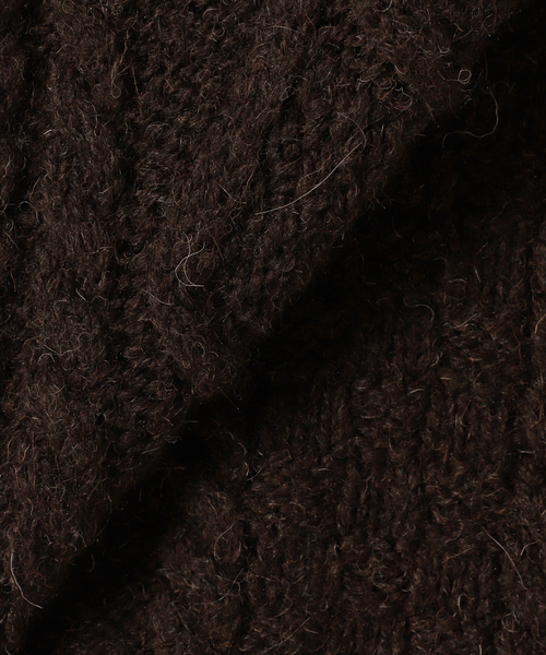 Oldderby Knitwear(オールダービーニットウェア)の「【Oldderby Knitwear/オールドダービーニットウェア】スキッパーアランニット(ニット/セーター・レディース・ネイビー/ブラウン・38)」の21枚目の写真