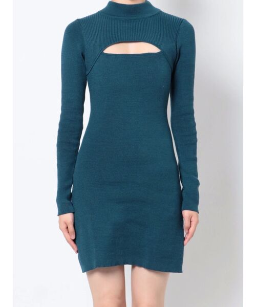 EMODA(エモダ)の「カッティングニットショートワンピース(ワンピース・レディース・グレー/ブルー/アイボリー/ブラック・FREE)」の20枚目の写真