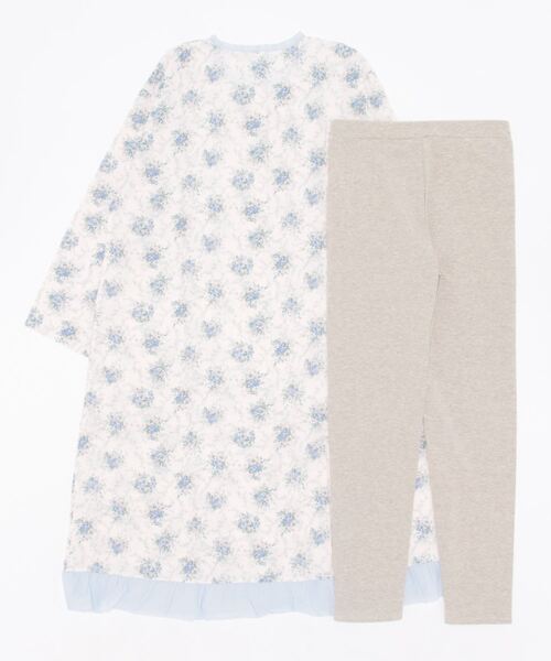 KID BLUE(キッドブルー)の「キッドブルー -ヴィオレットガーデンN -長袖ナイティ -KNTM577 -kidblue(ルームウェア/パジャマ・レディース・アイボリー/ブルー・M)」の3枚目の写真