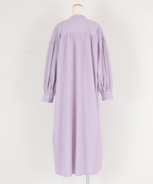 titivate（ティティベイト）の「ﾎﾞｳﾀｲﾘﾎﾞﾝﾎﾞﾘｭｰﾑｼｬﾂﾜﾝﾋﾟｰｽ（シャツワンピース・レディース・ラベンダー/オフホワイト/ブラック・S/M）」の18枚目の写真