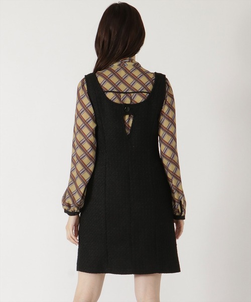 REDYAZEL(レディアゼル)の「ツイードミニジャンスカ(ジャンパースカート・レディース・ブラック/チャコールグレー/ライトグレー・MEDIUM/SMALL)」の8枚目の写真