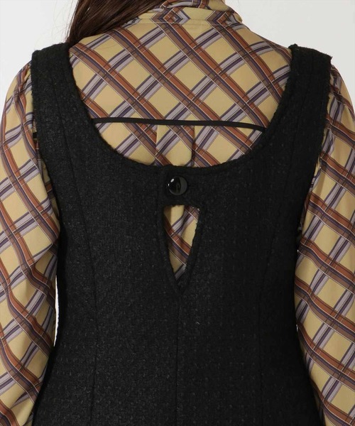 REDYAZEL(レディアゼル)の「ツイードミニジャンスカ(ジャンパースカート・レディース・ブラック/チャコールグレー/ライトグレー・MEDIUM/SMALL)」の11枚目の写真