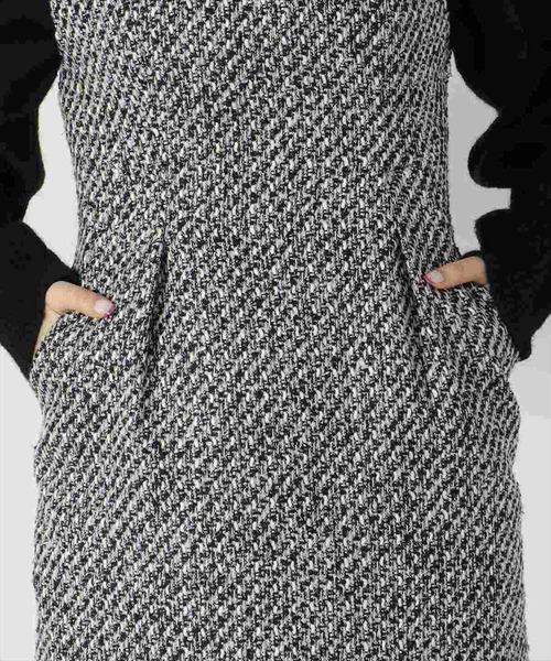 REDYAZEL(レディアゼル)の「ツイードミニジャンスカ(ジャンパースカート・レディース・ブラック/チャコールグレー/ライトグレー・MEDIUM/SMALL)」の17枚目の写真