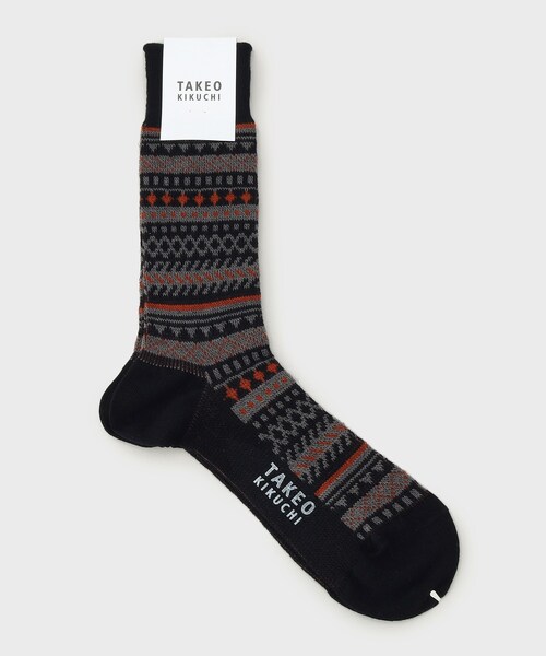 TAKEO KIKUCHI(タケオキクチ)の「◆フェアアイルソックス(ソックス/靴下・メンズ・ネイビー/オフホワイト/チャコールグレー・00)」の3枚目の写真