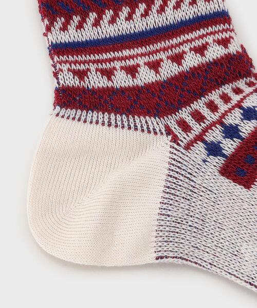 TAKEO KIKUCHI(タケオキクチ)の「◆フェアアイルソックス(ソックス/靴下・メンズ・ネイビー/オフホワイト/チャコールグレー・00)」の6枚目の写真