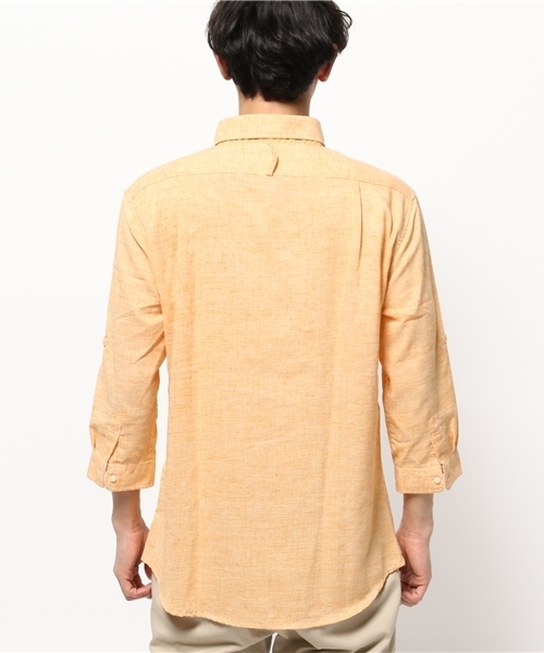 OUTLET(アウトレット)の「【CIAOPANIC TYPY】麻ポリボタンダウンシャツ(シャツ/ブラウス・メンズ・イエロー・MEDIUM/LARGE/SMALL)」の4枚目の写真