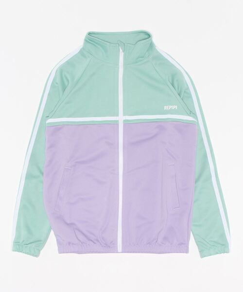 repipi armario（レピピ アルマリオ）の「【repipi armario / レピピアルマリオ】ガールズ切り替えラインジャージトップス　ブルゾン　ジャージ　ライン　ダンス（ジャージ・キッズ・ブラック/サックスブルー/ピンク/ミント・140/150/160/170）」の2枚目の写真
