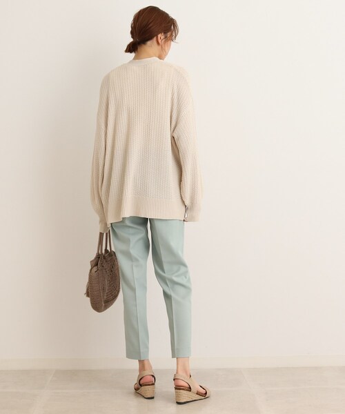 SHOO・LA・RUE(シューラルー)の「◆【シンプルだから使いやすい】リネンタッチ変わり編み地柄カーディガン(カーディガン/ボレロ・レディース・ベージュ/ライトグリーン/ピンク系/アイボリー/チャコールグレー/ブルー・00)」の16枚目の写真