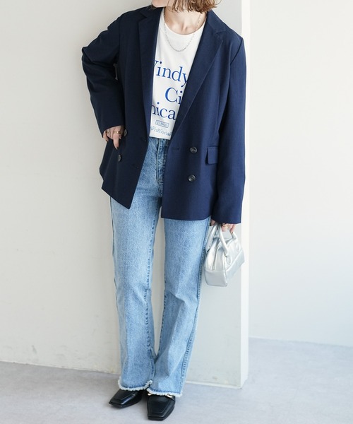 DISCOAT(ディスコート)の「Wブレストテーラードジャケット(テーラードジャケット・レディース・ミント/ネイビー・MEDIUM/LARGE)」の17枚目の写真