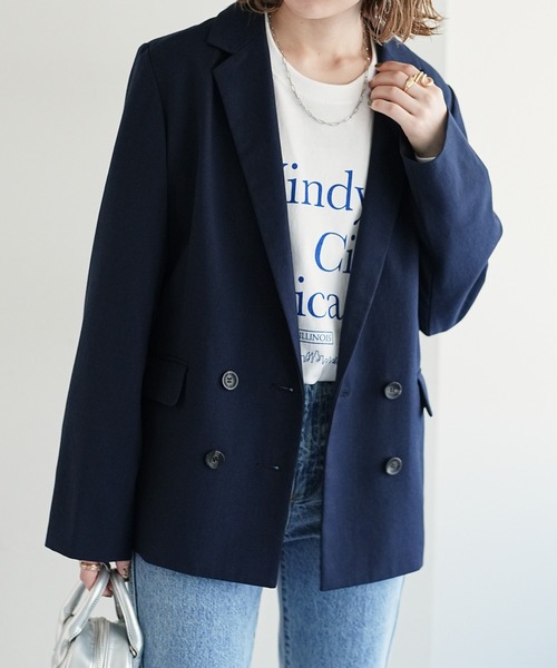 DISCOAT(ディスコート)の「Wブレストテーラードジャケット(テーラードジャケット・レディース・ミント/ネイビー・MEDIUM/LARGE)」の21枚目の写真