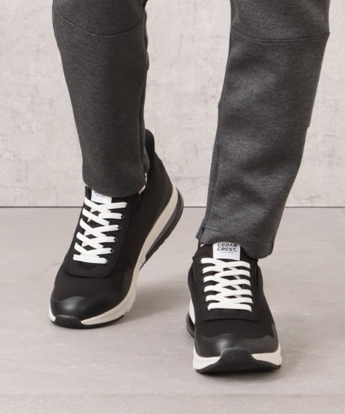 CEDAR CREST（セダークレスト ）の「スパットシューズ（エア入りソールタイプ）防水 手を使わずに履ける 【24.5cm～28.0cm】（スニーカー・メンズ・ブラック/ネイビー/ブラック×ホワイト/グリーン/ホワイト×ブラック/ライトグレー/マルチ/ブルー・24.5cm/25.0cm/25.5cm/26.0cm/26.5cm/27.0cm/27.5cm/28.0cm）」の4枚目の写真