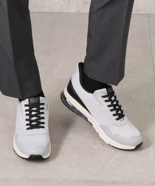 CEDAR CREST（セダークレスト ）の「スパットシューズ（エア入りソールタイプ）防水 手を使わずに履ける 【24.5cm～28.0cm】（スニーカー・メンズ・ブラック/ネイビー/ブラック×ホワイト/グリーン/ホワイト×ブラック/ライトグレー/マルチ/ブルー・24.5cm/25.0cm/25.5cm/26.0cm/26.5cm/27.0cm/27.5cm/28.0cm）」の5枚目の写真