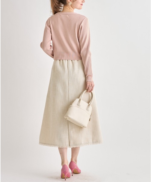 tocco closet（トッコ　クローゼット）の「裾フリンジツイードナローフレアスカート（スカート・レディース・ブラック/サックスブルー/アイボリー・M）」の7枚目の写真