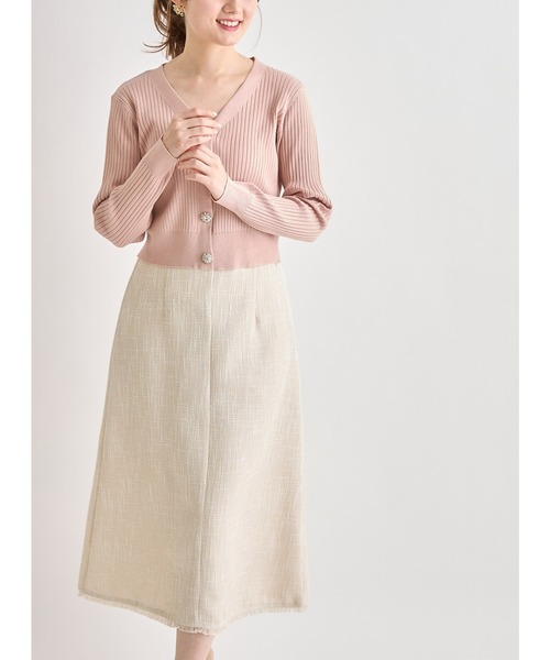 tocco closet（トッコ　クローゼット）の「裾フリンジツイードナローフレアスカート（スカート・レディース・ブラック/サックスブルー/アイボリー・M）」の16枚目の写真