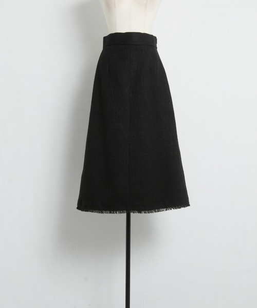 tocco closet（トッコ　クローゼット）の「裾フリンジツイードナローフレアスカート（スカート・レディース・ブラック/サックスブルー/アイボリー・M）」の14枚目の写真