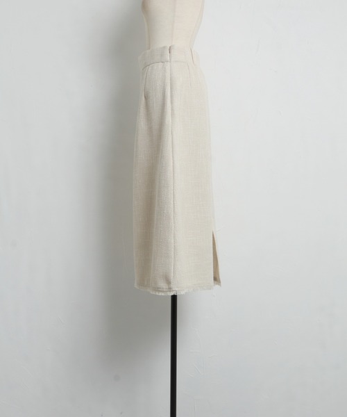 tocco closet（トッコ　クローゼット）の「裾フリンジツイードナローフレアスカート（スカート・レディース・ブラック/サックスブルー/アイボリー・M）」の12枚目の写真