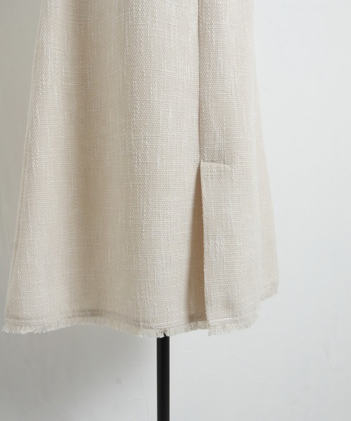 tocco closet（トッコ　クローゼット）の「裾フリンジツイードナローフレアスカート（スカート・レディース・ブラック/サックスブルー/アイボリー・M）」の9枚目の写真