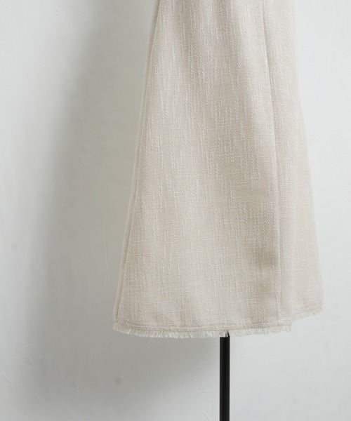 tocco closet（トッコ　クローゼット）の「裾フリンジツイードナローフレアスカート（スカート・レディース・ブラック/サックスブルー/アイボリー・M）」の21枚目の写真