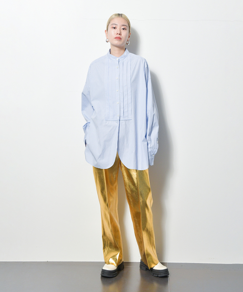 CITYSHOP TUCK DRESS SHIRTS ストライプ バンドカラー CITYSHOP TUCK DRESS SHIRTS ストライプ バンドカラー CITYSHOP
