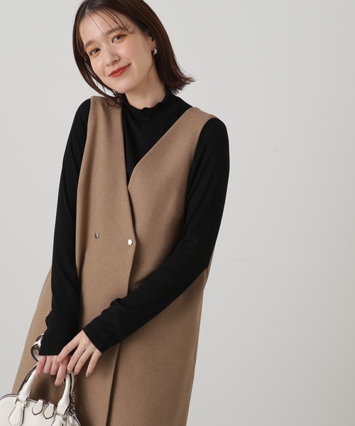 N.（N. Natural Beauty Basic）（エヌエヌナチュラルビューティーベーシック）の「◆ボトルネックカットソー（Tシャツ/カットソー・レディース・ブラック/オフホワイト/イエロー・MEDIUM）」の2枚目の写真