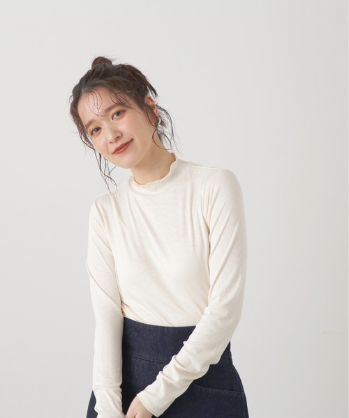 N.（N. Natural Beauty Basic）（エヌエヌナチュラルビューティーベーシック）の「◆ボトルネックカットソー（Tシャツ/カットソー・レディース・ブラック/オフホワイト/イエロー・MEDIUM）」の14枚目の写真