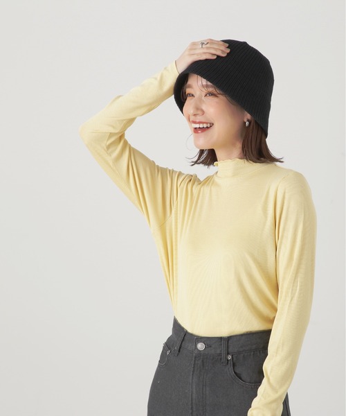 N.（N. Natural Beauty Basic）（エヌエヌナチュラルビューティーベーシック）の「◆ボトルネックカットソー（Tシャツ/カットソー・レディース・ブラック/オフホワイト/イエロー・MEDIUM）」の18枚目の写真