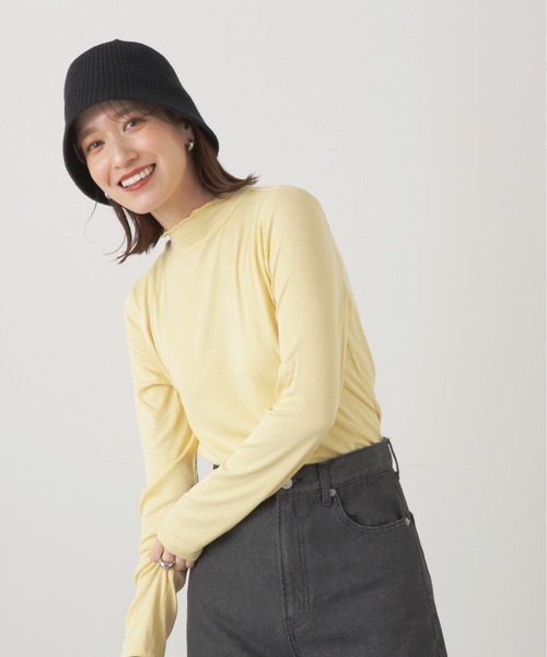 N.（N. Natural Beauty Basic）（エヌエヌナチュラルビューティーベーシック）の「◆ボトルネックカットソー（Tシャツ/カットソー・レディース・ブラック/オフホワイト/イエロー・MEDIUM）」の16枚目の写真