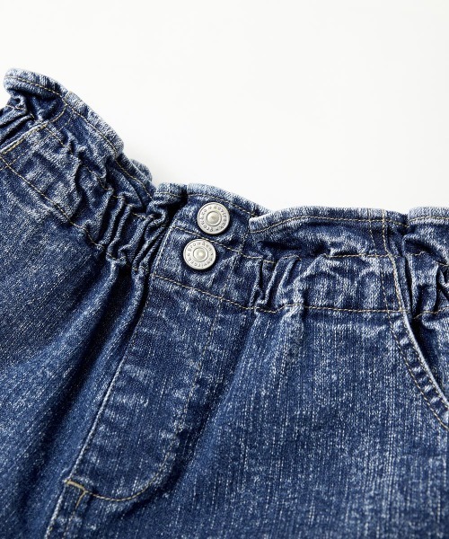 devirock(デビロック)の「楽デニム ハイウエストフリルショートパンツ(デニムパンツ・キッズ・ブルー系その他/ブルー系その他2・110cm/150cm/140cm/160cm/130cm/100cm/120cm)」の6枚目の写真