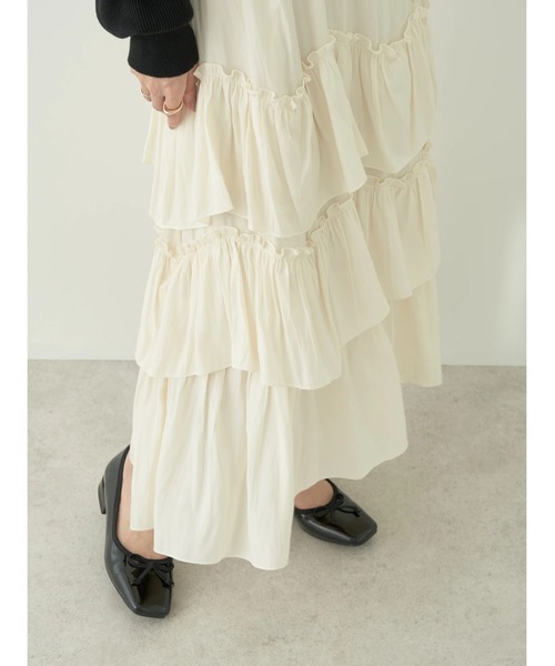 earth music&ecology(アースミュージックアンドエコロジー)の「ランダムティアードボリュームスカート(スカート・レディース・ブラック/ブルー/クリーム・FREE)」の16枚目の写真