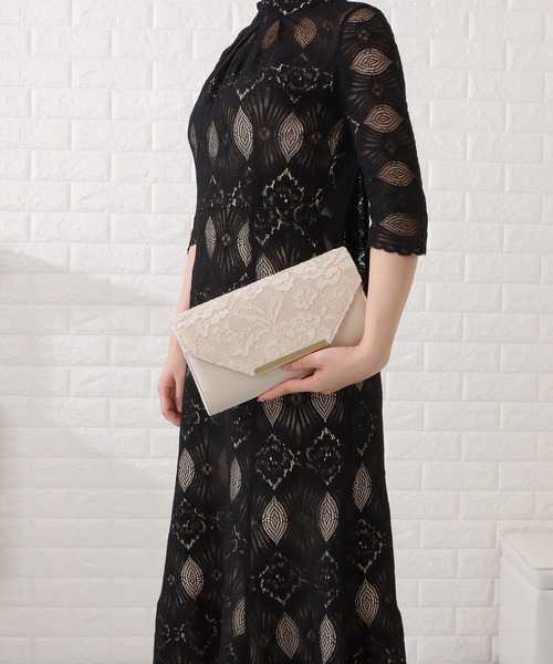 Lace Ladies(レースレディース)の「フラワーレースクラッチバッグ(クラッチバッグ・レディース・ブラック/シルバー/ベージュ・FREE)」の7枚目の写真