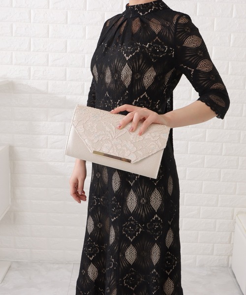 Lace Ladies(レースレディース)の「フラワーレースクラッチバッグ(クラッチバッグ・レディース・ブラック/シルバー/ベージュ・FREE)」の9枚目の写真